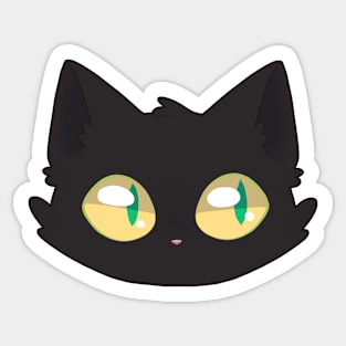 Cute Black Cat Face Sticker